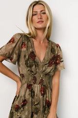 Birdie Maxi Dress | Olive Floral