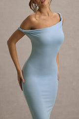 Lita | Powder Blue Twisted Asymmetric Maxi Dress