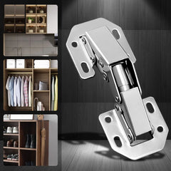 No-Drill Cabinet Door Hinges | Manganese Steel Core + Nickel-Plated Rust Resistance | Fits 12–40 mm Doors | 3" or 170 mm