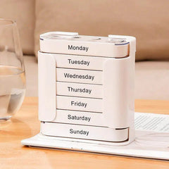 7-Day Pill Organizer with Large Compartments + Click-Lock Lids | Compact Travel Pill Box | Durable ABS/PC | 4 Colors