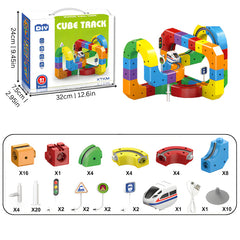 Kids Race Track Building Set (51 or 81 pcs) | USB Rechargeable | Durable ABS | STEM Skills + Motor Control | Ages 3–5