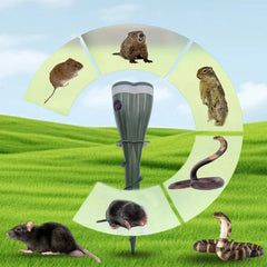 Solar Mole Repeller Stake | Silent Seismic Vibration Pulses | Waterproof Outdoor Pest Deterrent | Solar Powered 24/7