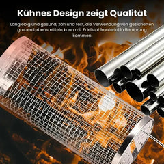 1+1 Free | Portable Rolling Stainless Steel Grill Basket