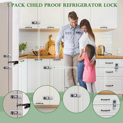 Child Safety Cabinet Locks (Multi-Pack) | Strong Adhesive, No-Drill Install for Drawers & Cupboards | Baby-Proof, Easy Adult Release