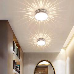 LED Ceiling Light Fixture | Warm White or Cool White | Crystal + Acrylic Shade | Instant, Even Light | Surface-Mount, Fixed Wiring | Indoor/Covered Outdoor