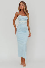 Kellan Lace Trim Maxi Dress Blue