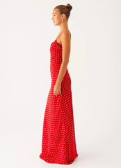 Pareo Maxi Dress - Red Polka Dot