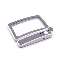 LED Reading Magnifier with Wide Rectangular Lens | 10 Adjustable LEDs + 3 Brightness Levels | Rechargeable USB-C | Foldable Handle