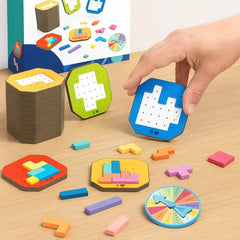 Kids Logic Puzzle Block Game (Age 4+) | 108 Colorful Pieces + 20 Challenge Cards | STEM Focus & Creativity | Non-Toxic Durable Set
