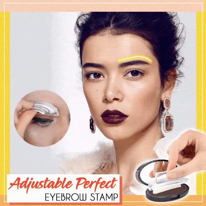 Eyebrow Stamp Kit for Natural-Looking Brows | Smudge-Resistant, Long-Lasting Wear | Includes Stamp + Stencil Set | Light/Dark Brown
