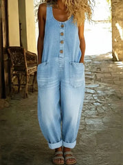 Sable Denim Overalls for Women | Soft Cotton Blend, Vintage Look