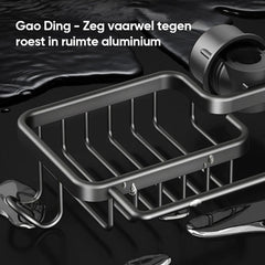 Faucet Sponge Holder & Sink Caddy Rack | Fast-Drain Hollow Base for Cleaner, Drier Tools | Rust-Resistant Aluminum | 4 Colors