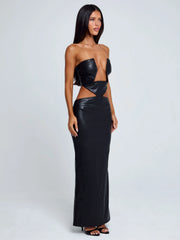 Milarae Black Midi Dress