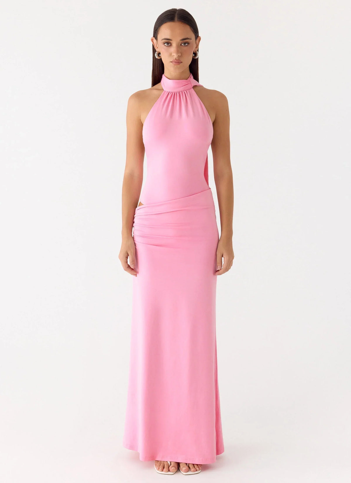 On My Way Bodysuit Maxi Dress Pink