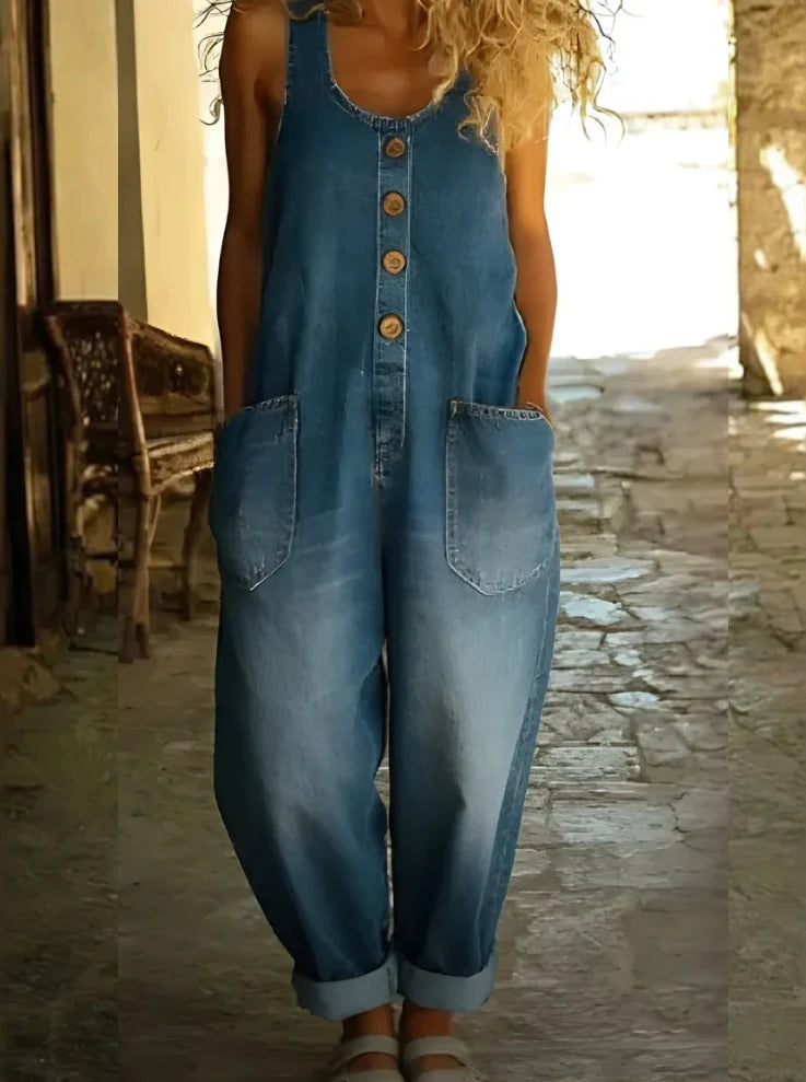 Sable Denim Overalls for Women | Soft Cotton Blend, Vintage Look