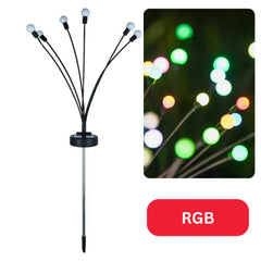 Solar Garden Lights with Flexible Stems | Waterproof Outdoor Decor, Warm White or RGB | 6–8 Hour Auto Glow | 6-Pack