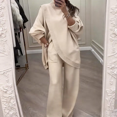 TranquilThreads - Oversized Knit Set – Casual Sophistication