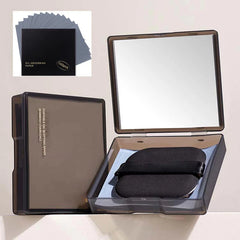 Oil Blotting Sheets with Built-In Mirror + Sticky Puff | Bamboo Charcoal Fiber, Makeup-Safe Shine Control | 100 Sheets