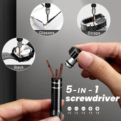 Precision Mini Screwdriver Repair Kit for Watches & Glasses | Micro Bits + Tweezers for Tiny Screws | Compact Case | DIY Home Use