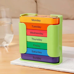 7-Day Pill Organizer with Large Compartments + Click-Lock Lids | Compact Travel Pill Box | Durable ABS/PC | 4 Colors