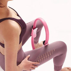 Pilates Ring Fitness Circle with Non-Slip Handles | Full-Body Resistance Trainer for Thighs, Arms & Core | Portable Home Workout | Gray/Purple/Pink/Blue/Black