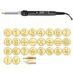 Letter Engraving Tip Set for Soldering Iron | Brass A–Z Alphabet + Number Options | Quick-Swap Tips | Wood, Leather, Cork