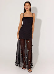 Jesiah Embellished Maxi Dress Black