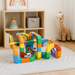 Kids Race Track Building Set (51 or 81 pcs) | USB Rechargeable | Durable ABS | STEM Skills + Motor Control | Ages 3–5