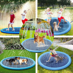 Outdoor Splash Pad for Kids & Dogs | Connects to Any Garden Hose | Durable Scratch-Resistant PVC | Foldable | 39–75 in