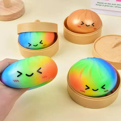 Stress Relief Squishy Blind Box Pack (4 pcs) | Slow-rise TPR dumpling collectibles | Non-toxic BPA-free, 3+
