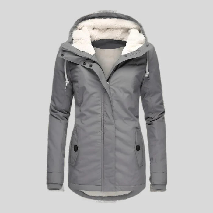 Long Waterproof Winter Jacket with Hood & Lining