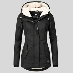 Long Waterproof Winter Jacket with Hood & Lining