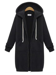 Heidi-Mode | Knee-Length Zip-Up Hoodie