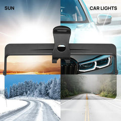 Polarized Anti-Glare Sun Visor Clip-On | Up to 90% Glare Reduction | 180° Adjustable Angle | Fits Most Car Visors | Scratch-Resistant