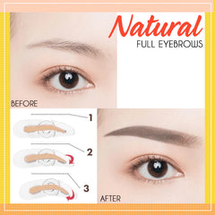 Eyebrow Stamp Kit for Natural-Looking Brows | Smudge-Resistant, Long-Lasting Wear | Includes Stamp + Stencil Set | Light/Dark Brown