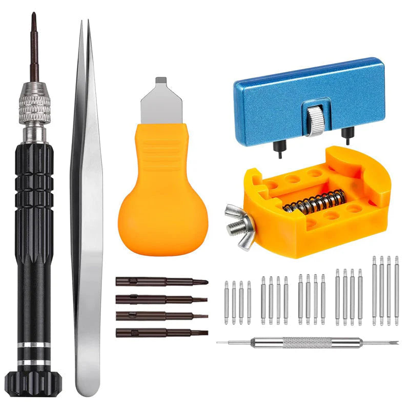 Precision Mini Screwdriver Repair Kit for Watches & Glasses | Micro Bits + Tweezers for Tiny Screws | Compact Case | DIY Home Use