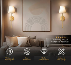 Lumia™ – Wireless LED Wall Lights (Set of 2)