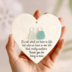 AquaHeart – Handcrafted Sea Glass Friendship Decor