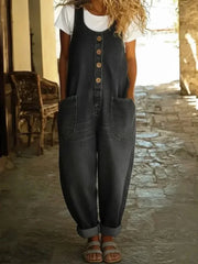 Sable Denim Overalls for Women | Soft Cotton Blend, Vintage Look