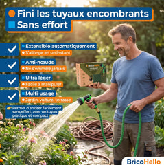 Garden Hose | Kink-proof + leak-proof connectors for powerful watering | Ultra-light, burst-resistant for yard & car wash