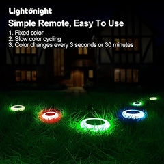 Solar Garden Lights 4-Pack | 8 Colors + 200lm Brightness | Monocrystalline Solar, Up to 10h Runtime, Weatherproof