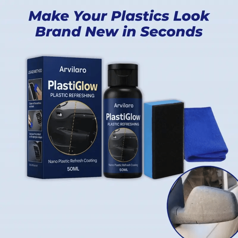 PlastiGlow™ — Revive and Shield Your Plastics with Jaw-Dropping Shine Instantly