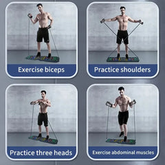 Push-Up Training Board with Color-Coded Positions | Targets Chest, Shoulders, Triceps & Back | Foldable Non-Slip Home Workout System | Beginner–Advanced