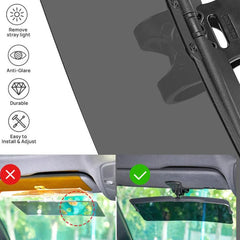 Polarized Anti-Glare Sun Visor Clip-On | Up to 90% Glare Reduction | 180° Adjustable Angle | Fits Most Car Visors | Scratch-Resistant