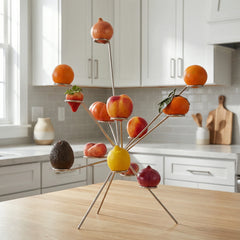 Fruit Stand Stainless Steel 27cm | Zero-bruising open-air design keeps fruit fresher | Minimal countertop display