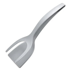Silicone Spatula Tongs | 2-in-1 Turner & Gripper for Non-Stick Pans | Heat-Resistant, Dishwasher Safe | Black/Red/Grey