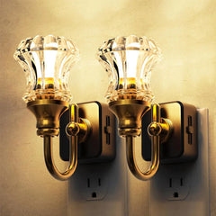 Plug-In Vintage Night Light | Warm Ambient Glow, Eye-Friendly No Harsh Blue Light | Wall Sconce Look | Bedroom & Hallway