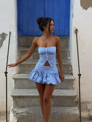 Kiole-Mini-Skirt-Blue-Stripe