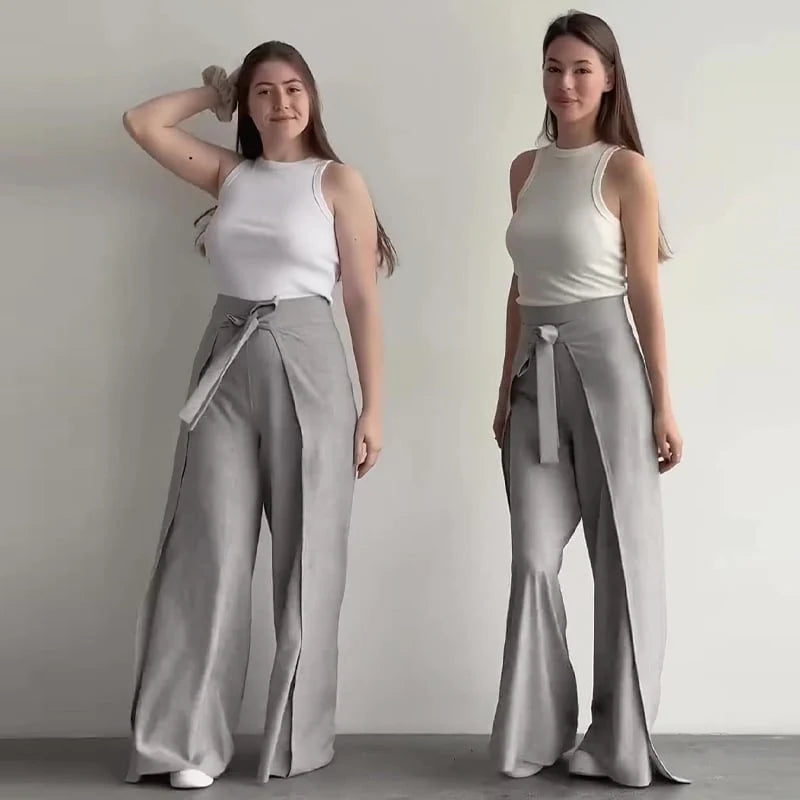 StrapLuxe – Women’s Solid Color Strappy Trousers