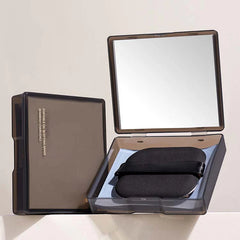 Oil Blotting Sheets with Built-In Mirror + Sticky Puff | Bamboo Charcoal Fiber, Makeup-Safe Shine Control | 100 Sheets